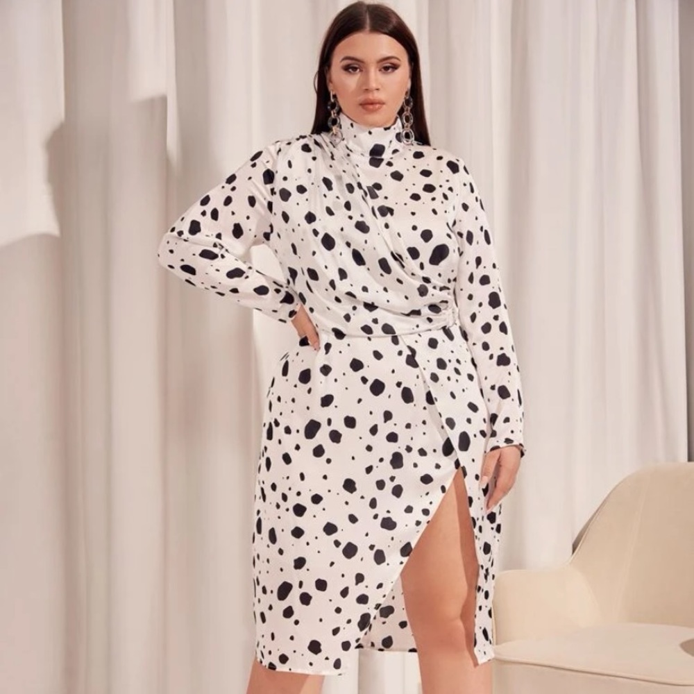 SHEIN black/white satin dress